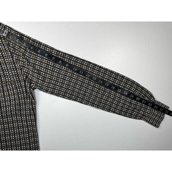 Vintage 70s Pierre Conte France Creation Jersey Shirt Men Size 4 Mod Houndstooth - Picture 11 of 14